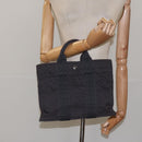 HERMES Her Line PM Tote Bag Canvas Gray Silver Auth BD1768-21