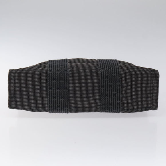 HERMES Her Line PM Tote Bag Canvas Gray Silver Auth BD1768