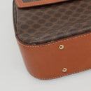 CELINE Macadam Canvas Hand Bag PVC Leather Brown Gold Auth BD1780-15