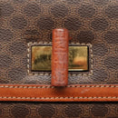 CELINE Macadam Canvas Hand Bag PVC Leather Brown Gold Auth BD1780-9