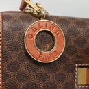 CELINE Macadam Canvas Hand Bag PVC Leather Brown Gold Auth BD1780-18