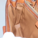CELINE Macadam Canvas Hand Bag PVC Leather Brown Gold Auth BD1780-22