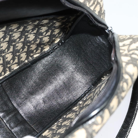 Christian Dior Trotter Canvas Shoulder Bag Black Auth BD1782