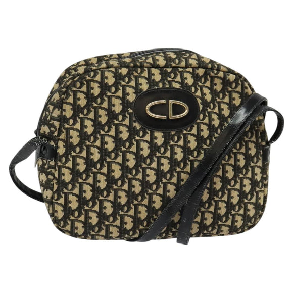 Christian Dior Trotter Canvas Shoulder Bag Black Auth BD1782