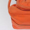 Chloe Paraty Hand Bag Leather 2way Orange Silver Auth BD1784-18