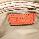 Chloe Paraty Hand Bag Leather 2way Orange Silver Auth BD1784-19