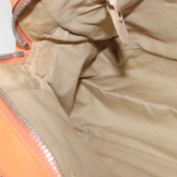 Chloe Paraty Hand Bag Leather 2way Orange Silver Auth BD1784