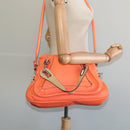Chloe Paraty Hand Bag Leather 2way Orange Silver Auth BD1784-23