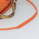 Chloe Paraty Hand Bag Leather 2way Orange Silver Auth BD1784-8