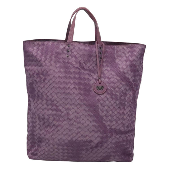 BOTTEGA VENETA INTRECCIATO Tote Bag Nylon Purple Auth BD1795