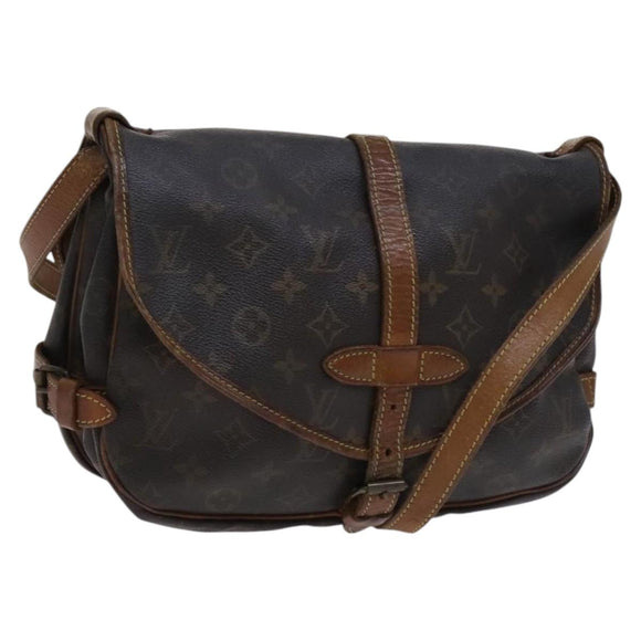 LOUIS VUITTON Monogram Saumur 30 Shoulder Bag M42256 LV Auth BD1799