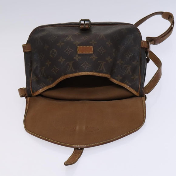 LOUIS VUITTON Monogram Saumur 30 Shoulder Bag M42256 LV Auth BD1799