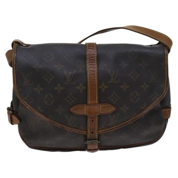 LOUIS VUITTON Monogram Saumur 30 Shoulder Bag M42256 LV Auth BD1799