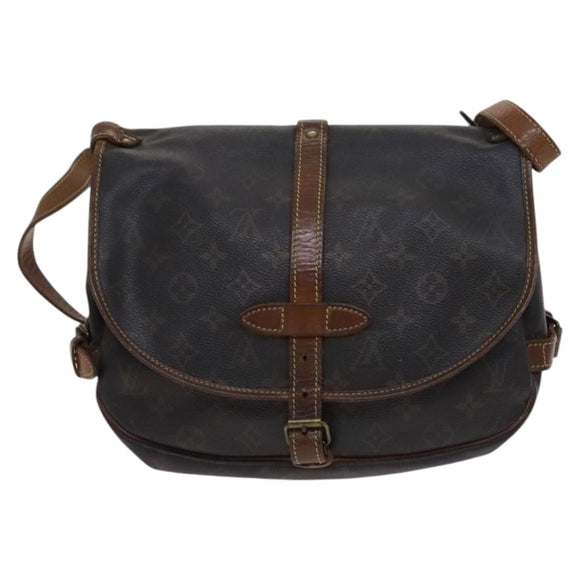 LOUIS VUITTON Monogram Saumur 30 Shoulder Bag M42256 LV Auth BD1799