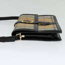 Burberrys Nova Check Shoulder Bag Canvas Beige Gold black Auth BD1811-3