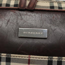BURBERRY Nova Check Boston Bag Canvas Beige Auth BD1812-10