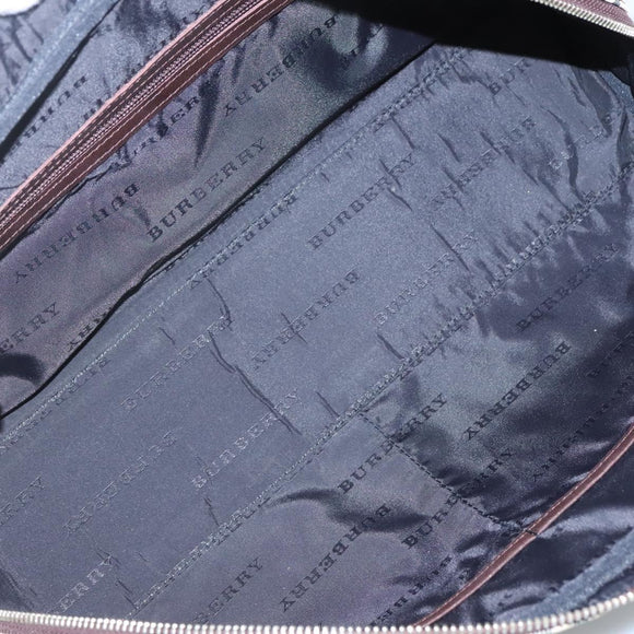 BURBERRY Nova Check Boston Bag Canvas Beige Auth BD1812