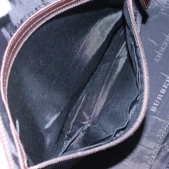 BURBERRY Nova Check Boston Bag Canvas Beige Auth BD1812