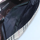 BURBERRY Nova Check Boston Bag Canvas Beige Auth BD1812-20