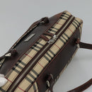 BURBERRY Nova Check Boston Bag Canvas Beige Auth BD1812-6