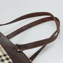 BURBERRY Nova Check Boston Bag Canvas Beige Auth BD1812-8