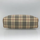 BURBERRY Nova Check Boston Bag Canvas Beige Auth BD1812-5