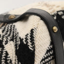 BURBERRY Nova Check Blue Label Tote Bag Wool White Gold Auth BD1813-14