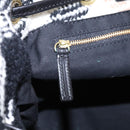 BURBERRY Nova Check Blue Label Tote Bag Wool White Gold Auth BD1813-20