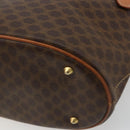 CELINE Macadam Canvas Tote Bag PVC Leather Brown Gold Auth BD1817-10