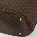 CELINE Macadam Canvas Tote Bag PVC Leather Brown Gold Auth BD1817-12