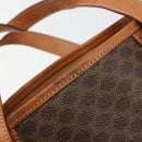 CELINE Macadam Canvas Tote Bag PVC Leather Brown Gold Auth BD1817-15