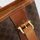 CELINE Macadam Canvas Tote Bag PVC Leather Brown Gold Auth BD1817-17