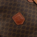 CELINE Macadam Canvas Tote Bag PVC Leather Brown Gold Auth BD1817-18
