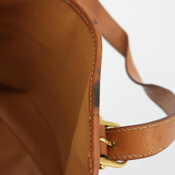 CELINE Macadam Canvas Tote Bag PVC Leather Brown Gold Auth BD1817