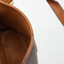 CELINE Macadam Canvas Tote Bag PVC Leather Brown Gold Auth BD1817-20