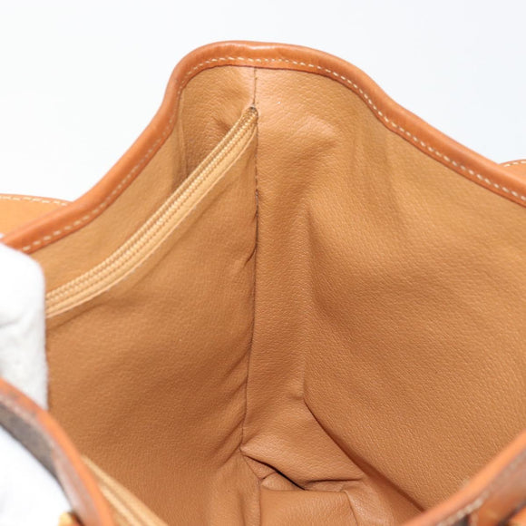 CELINE Macadam Canvas Tote Bag PVC Leather Brown Gold Auth BD1817
