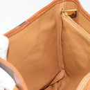 CELINE Macadam Canvas Tote Bag PVC Leather Brown Gold Auth BD1817-24