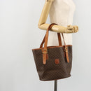 CELINE Macadam Canvas Tote Bag PVC Leather Brown Gold Auth BD1817-29