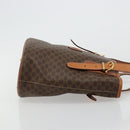 CELINE Macadam Canvas Tote Bag PVC Leather Brown Gold Auth BD1817-4