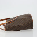 CELINE Macadam Canvas Tote Bag PVC Leather Brown Gold Auth BD1817-5