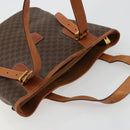 CELINE Macadam Canvas Tote Bag PVC Leather Brown Gold Auth BD1817-6
