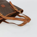 CELINE Macadam Canvas Tote Bag PVC Leather Brown Gold Auth BD1817-7