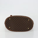 CELINE Macadam Canvas Tote Bag PVC Leather Brown Gold Auth BD1817-9