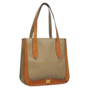 CELINE Macadam Canvas Tote Bag Beige Gold Auth BD1818-1