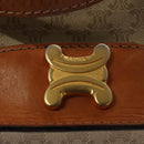 CELINE Macadam Canvas Tote Bag Beige Gold Auth BD1818-9