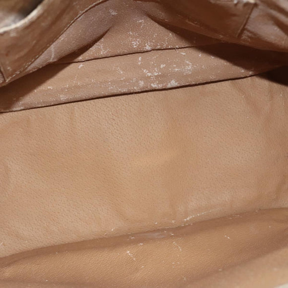 CELINE Macadam Canvas Tote Bag Beige Gold Auth BD1818