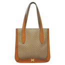 CELINE Macadam Canvas Tote Bag Beige Gold Auth BD1818-13
