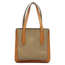 CELINE Macadam Canvas Tote Bag Beige Gold Auth BD1818-2