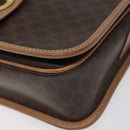 CELINE Macadam Canvas Shoulder Bag PVC Leather Brown Gold Auth BD184-9