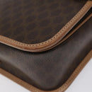 CELINE Macadam Canvas Shoulder Bag PVC Leather Brown Gold Auth BD184-14